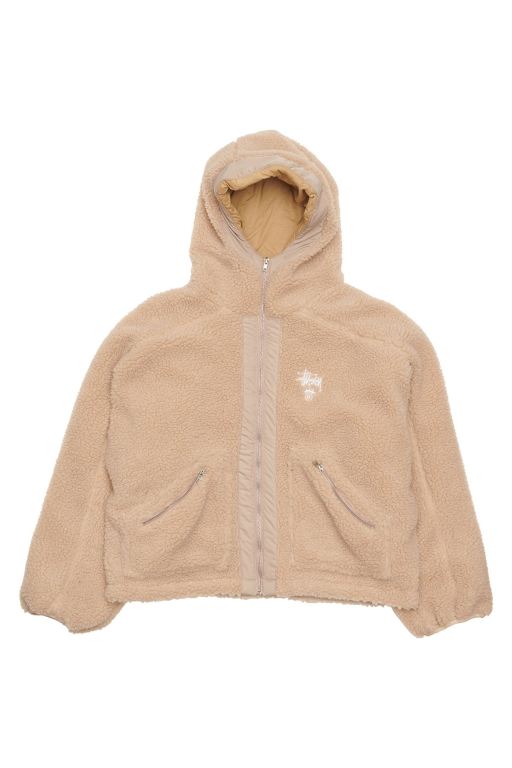 Stussy Womens Prescott Sherpa Jackets Brown - JKHIF4185